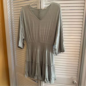 Entro light sage dress with Ruffle Hem